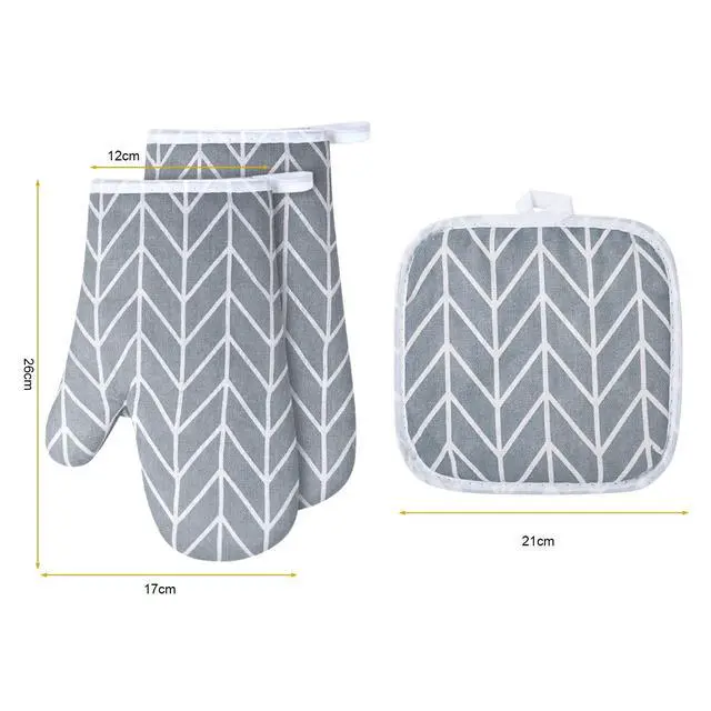 Alt view image 4 of 7 - AUAUY Oven Mitts and Pot Holders 6PCS Set, 392°F Heat Resistant Cooking Gloves and Hot Pads Baking Mittens BBQ Gloves, Top Kitchen Gadgets, Non-Slip Kitchen Mittens for Oven Cooking Baking Grilling