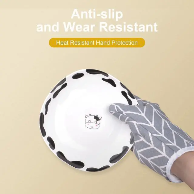 Alt view image 7 of 7 - AUAUY Oven Mitts and Pot Holders 6PCS Set, 392°F Heat Resistant Cooking Gloves and Hot Pads Baking Mittens BBQ Gloves, Top Kitchen Gadgets, Non-Slip Kitchen Mittens for Oven Cooking Baking Grilling