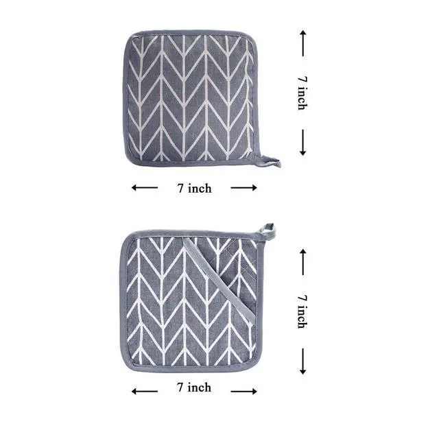 Alt view image 5 of 7 - WinChange Oven Mitts and Potholders BBQ Gloves-Oven Mitts and Pot Holders Sets with Recycled Cotton Infill Silicone Non-Slip Cooking Gloves for Cooking Baking Grilling (4-Piece Set,Grey)