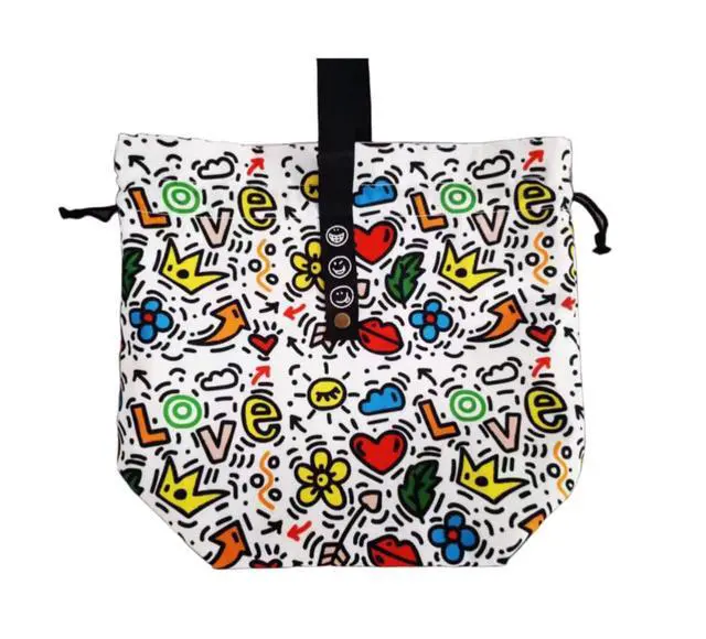 Alt view image 5 of 5 - DARO-HGL Reusable Drawstring Lunch Bag,Insulated Handbag Tote bag with Handle,Lunch Sackand Drawstring Closure for Women Work Picnic or TravelColored