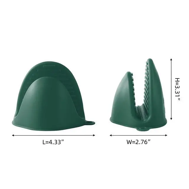 Alt view image 2 of 6 - ButterMelt 4PC Silicone Oven Mitts - Dark Green Heat Resistant Non-Slip Kitchen Gloves, for Cooking, Baking, BBQ with Extra Thick Hand Protection for Hot Pots, Pans, Trays