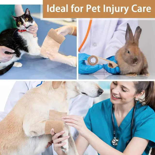 Alt view image 6 of 7 - Self Adhesive Bandage Wrap 4 in, Elastic Vet Wrap, Athletic Sports Wraps