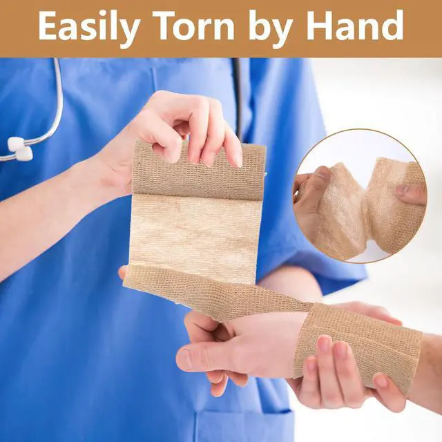 Alt view image 7 of 7 - Self Adhesive Bandage Wrap 4 in, Elastic Vet Wrap, Athletic Sports Wraps
