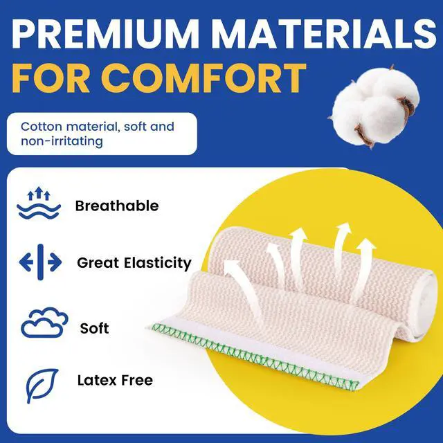 Alt view image 3 of 7 - 6" Elastic Bandage Wrap Compression Bandage for Waist Leg, 4 Pack