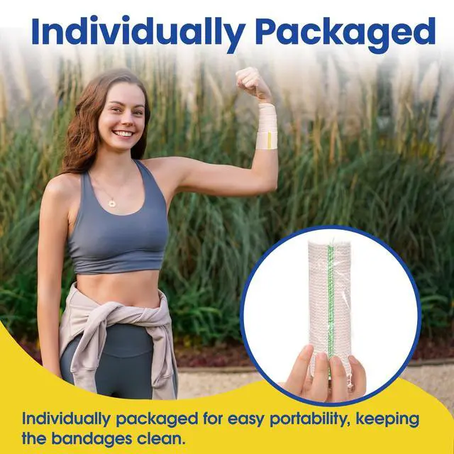 Alt view image 6 of 7 - 6" Elastic Bandage Wrap Compression Bandage for Waist Leg, 4 Pack