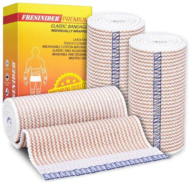 Main image of Premium Elastic Bandage Wrap 4 Inch, 3 Pack, Hook and Loop