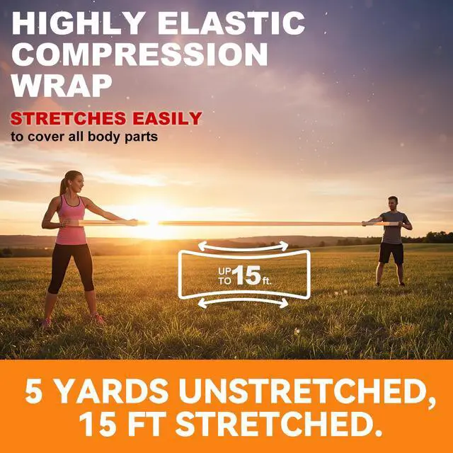 Alt view image 6 of 7 - Premium Elastic Bandage Wrap 4 Inch, 3 Pack, Hook and Loop