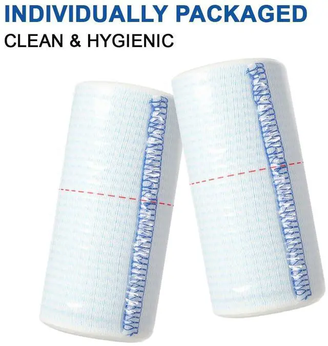 Alt view image 7 of 7 - Elastic Bandage Wrap 4 Inch 6 Pack Athletic Compression Bandages Hook & Loop Fasteners for Legs Knee Support