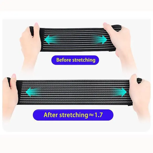 Alt view image 3 of 4 - Elastic Knee Wrap Compression Bandage Brace, Black, 1pcs, 70.8 inch