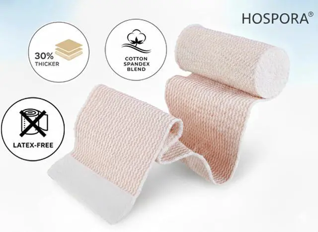Alt view image 2 of 7 - Thick Latex-Free Compression Cotton Elastic Bandage (4 inches, 5 Rolls)