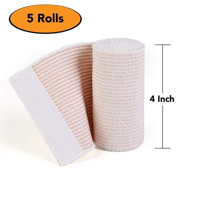 Alt view image 4 of 7 - Thick Latex-Free Compression Cotton Elastic Bandage (4 inches, 5 Rolls)