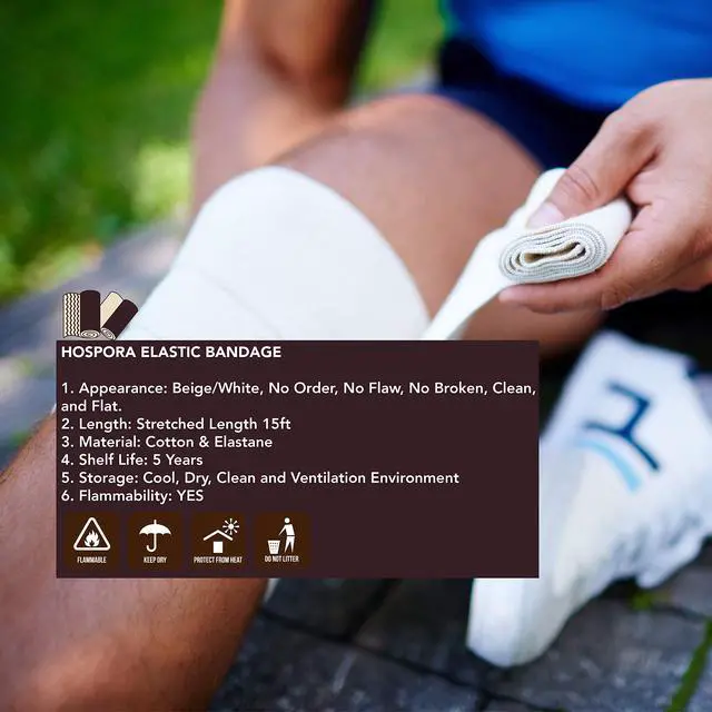 Alt view image 7 of 7 - Thick Latex-Free Compression Cotton Elastic Bandage (4 inches, 5 Rolls)