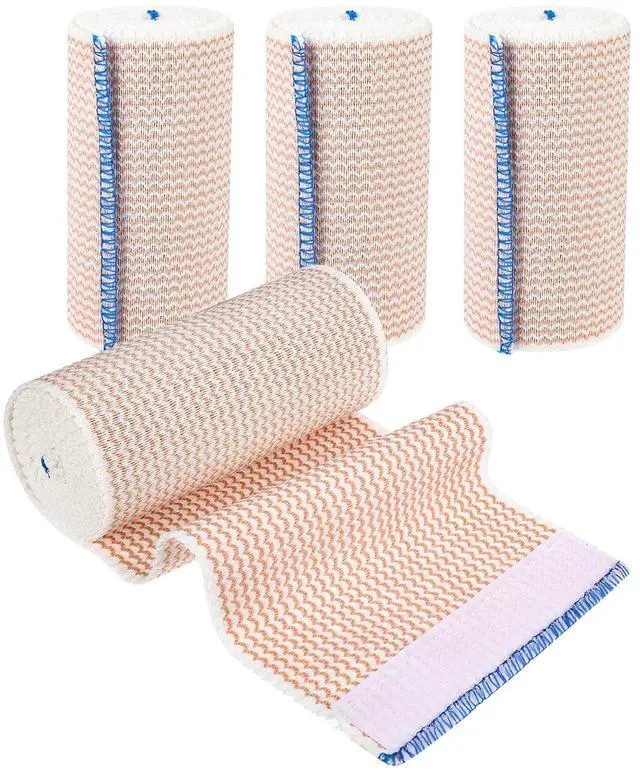 Main image of 4 Pack Premium Elastic Bandage Wrap 4 Inch Compression Wrap Bandage Lymphedema Wraps for Legs, Ankle, Knee, Tummy
