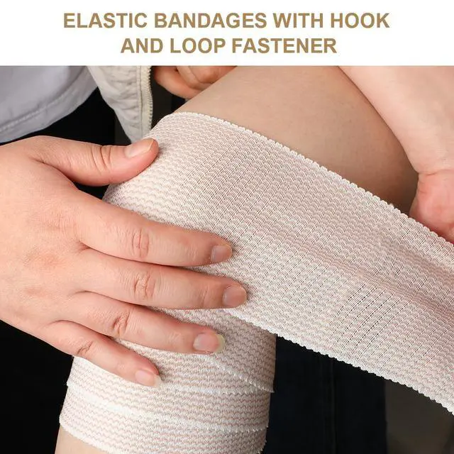 Alt view image 3 of 7 - 4 Pack Premium Elastic Bandage Wrap 4 Inch Compression Wrap Bandage Lymphedema Wraps for Legs, Ankle, Knee, Tummy