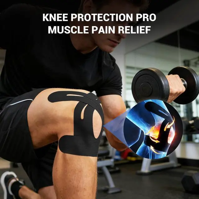 Alt view image 3 of 7 - Precut Kinesiology Knee Tape for Sports, 12 Pack, Waterproof, Black
