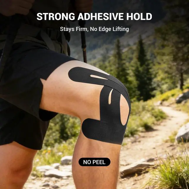 Alt view image 6 of 7 - Precut Kinesiology Knee Tape for Sports, 12 Pack, Waterproof, Black