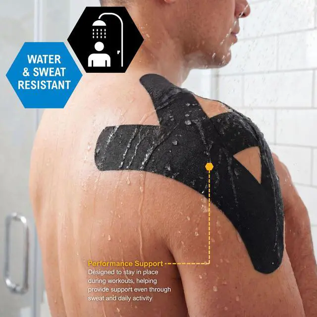 Alt view image 2 of 7 - Kinesiology Tape Roll 2 in x 16.4 ft,Breathable,Latex-Free,Black