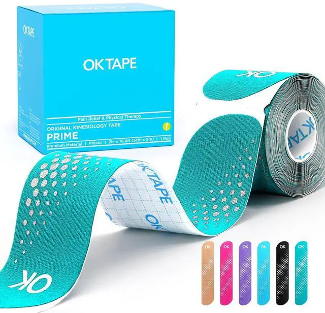 Main image of Synthetic Precut Kinesiology Tape for Protection, 2inx6.4ft 20PCS