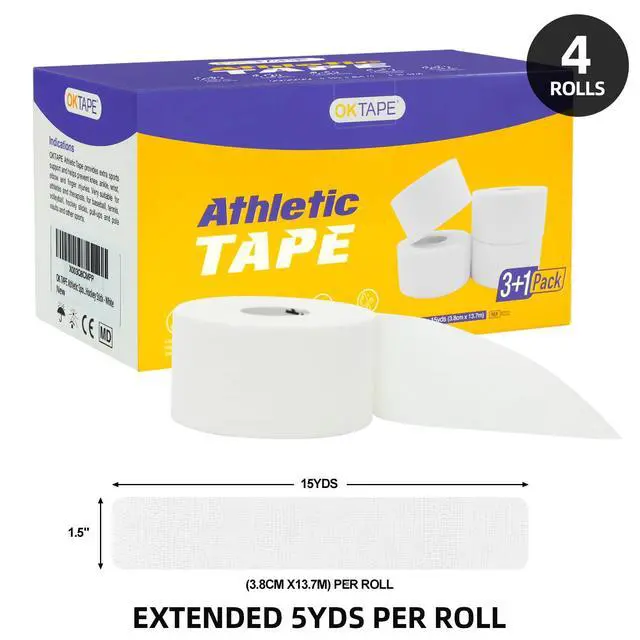 Alt view image 7 of 7 - Athletic Sports Tape 4 Packs 45ft Per Roll Strong Adhesion