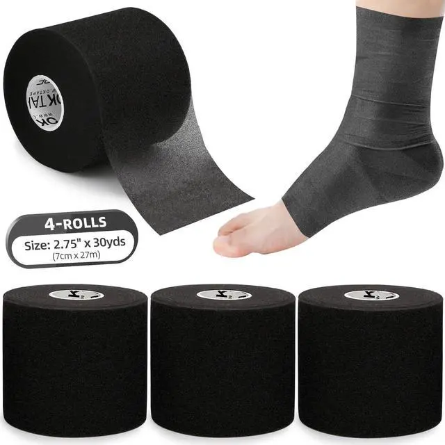 Main image of Pre Wrap Tape 4-Rolls 120 Yds Athletic Foam Underwrap for Sports