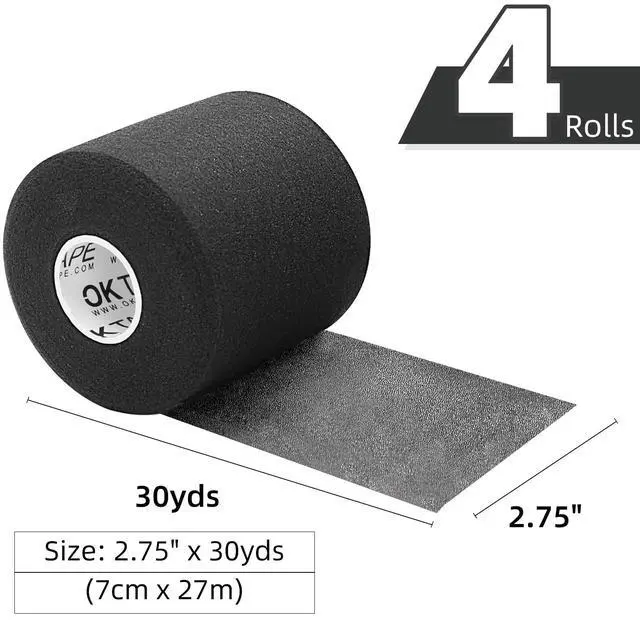 Alt view image 2 of 7 - Pre Wrap Tape 4-Rolls 120 Yds Athletic Foam Underwrap for Sports