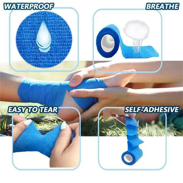 Alt view image 3 of 7 - 24 Pack Self Adherent Cohesive Bandage Wrap 2" x 5 Yards First Aid Tape