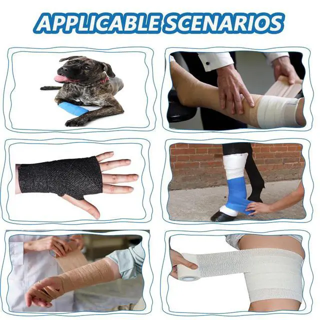Alt view image 4 of 7 - 24 Pack Self Adherent Cohesive Bandage Wrap 2" x 5 Yards First Aid Tape