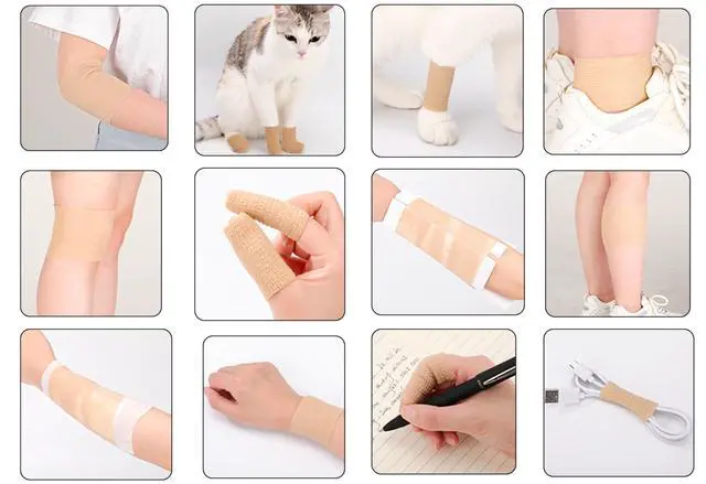 Alt view image 7 of 7 - 24 Pack Self Adhesive Bandage Wrap 2 Inch, Athletic Elastic Non Woven Cohesive Bandage for Sports, Wrist, Ankle Sprains, Swelling and Vet Wrap (Rainbow)