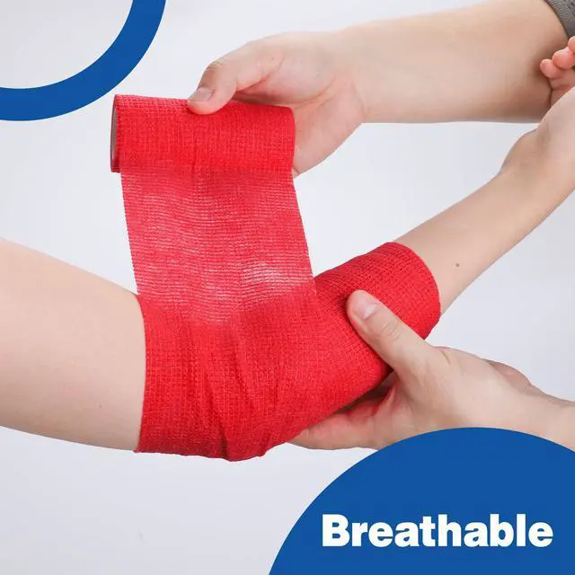 Alt view image 5 of 7 - 9 Pack Self Adhesive Bandage Wrap, 4" X 5 Yards Elastic Cohesive Bandage Wrap, Color Athletic Tape, Tattoo Grip Tape Wrap, Vet Wrap, Ankle Tape