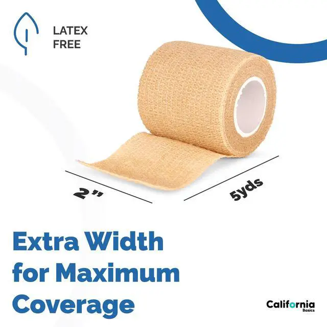 Alt view image 3 of 7 - 12 Pack Self-Adhesive Bandage Wrap - 2 Inches x 5 Yards - Elastic Self Adherent Cohesive Wrap Bandage - Breathable Athletic Tape for Wrists, Knee, Ankle - First Aid Sports - Brown