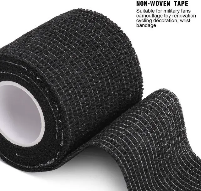Alt view image 7 of 7 - Sensi Wrap Grip Cover Sports Self Bandage Rolls 2-inch x 5-Yards 24pcs (Black)
