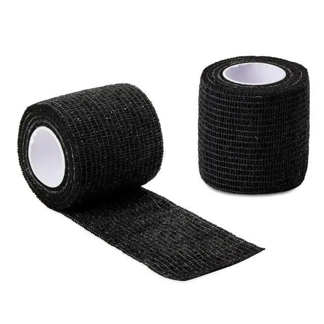 Alt view image 6 of 7 - Sensi Wrap Grip Cover Sports Self Bandage Rolls 2-inch x 5-Yards 24pcs (Black)