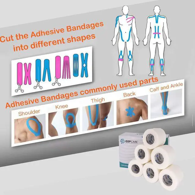 Alt view image 3 of 7 - Self Adhesive Wrap Cohesive Wrap Bandages 12 Count 3" x 5 Yards, Medical Tape, Adhesive Flexible Breathable First Aid Non Woven Rolls, Stretch Athletic, Ankle Sprains & Swelling, Sports