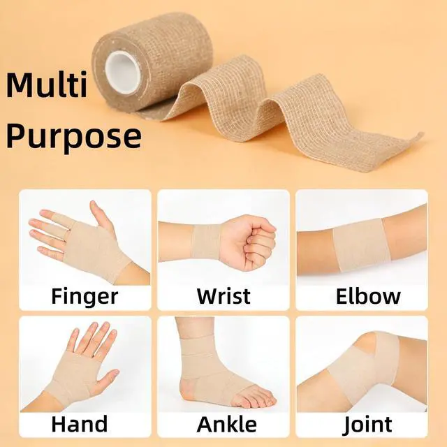 Alt view image 4 of 7 - 12 Pack Self-Adhesive Athletic Bandage Wrap 2 Inch x 5 Yards Skin Color Elastic Cohesive Sports Tape Breathable for Wrist, Ankle, Knee Support - Ideal for Athletics, Workouts & Injury Recovery