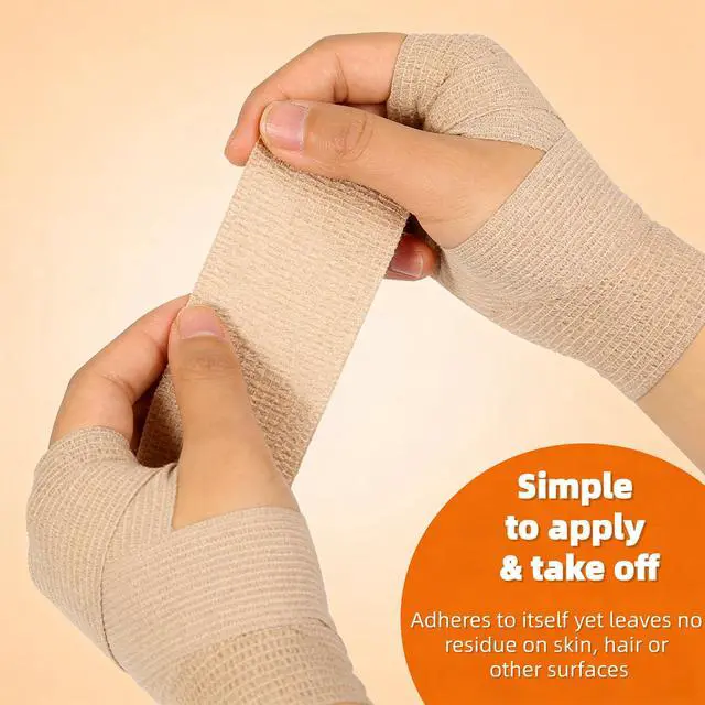 Alt view image 5 of 7 - 12 Pack Self-Adhesive Athletic Bandage Wrap 2 Inch x 5 Yards Skin Color Elastic Cohesive Sports Tape Breathable for Wrist, Ankle, Knee Support - Ideal for Athletics, Workouts & Injury Recovery