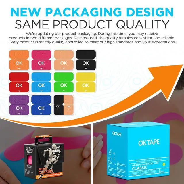 Alt view image 2 of 7 - Kinesiology Tape Precut Elastic Hypoallergenic, 20 Strips, 2"x16ft