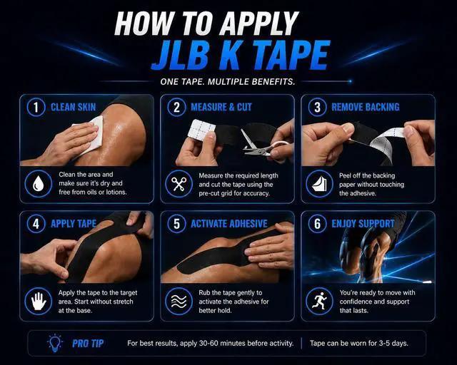 Alt view image 5 of 7 - Kinesiology Tape Roll, 2 Rolls 16ft Waterproof KT Sports Tape (Black)