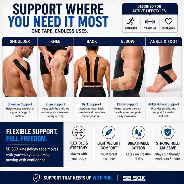 Alt view image 4 of 7 - Original Cotton Kinesiology Tape Roll, 16ft (Nude - Precut)