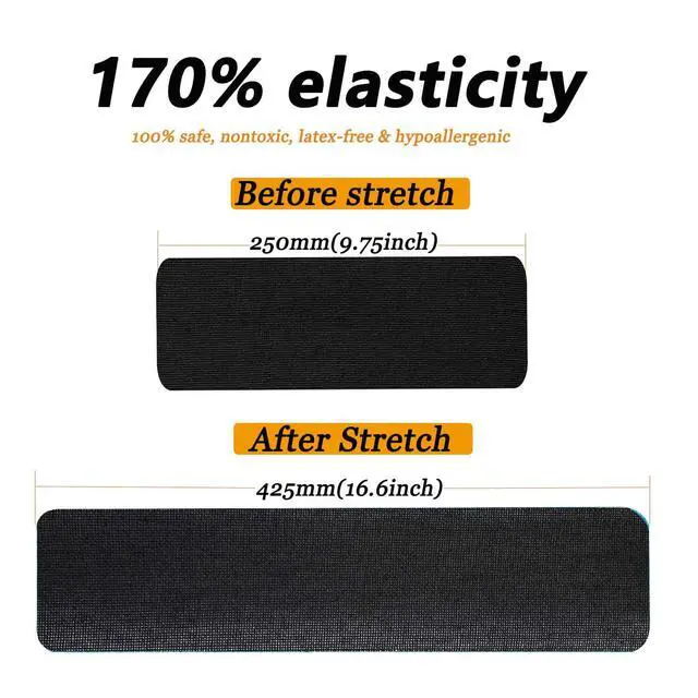 Alt view image 3 of 6 - Kinesiology Tape Pro Precut 20 Strips Athletic Sports Waterproof Breathable Latex Free Tape for Ankle Wrists Knee Elastic Running Tennis Swimming Football Sports Activities Tapes (Black)