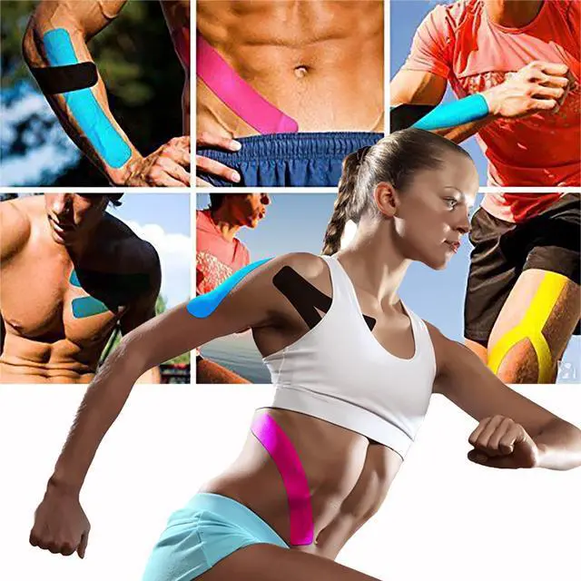 Alt view image 6 of 6 - Kinesiology Tape Pro Precut 20 Strips Athletic Sports Waterproof Breathable Latex Free Tape for Ankle Wrists Knee Elastic Running Tennis Swimming Football Sports Activities Tapes (Black)