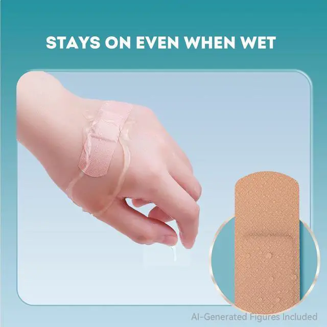 Alt view image 6 of 7 - Flexible Fabric Adhesive Bandages, 100 Count, Latex Free First Aid Bandage with Non-Stick Pad for Wound Care, Cuts, Scrapes, Blisters, Assorted Sizes