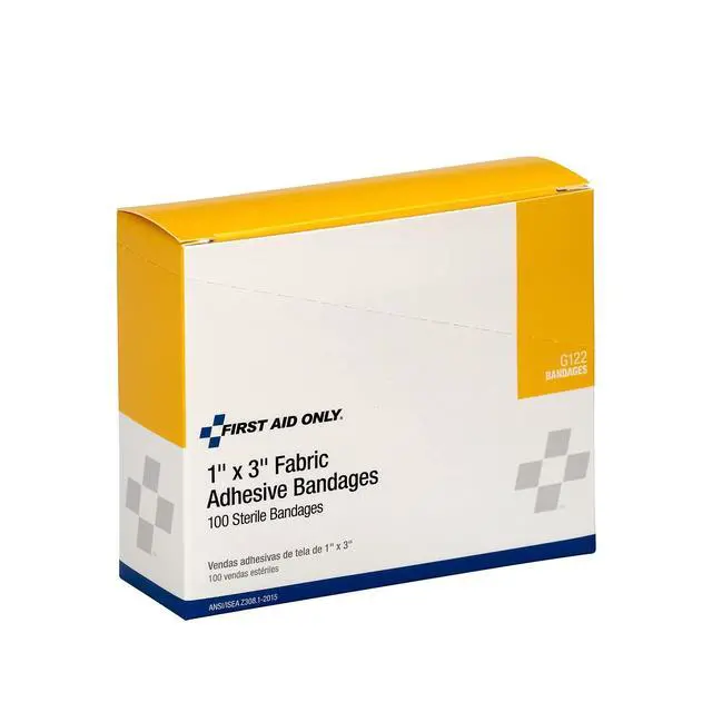 Alt view image 5 of 5 - G122 1 x 3 Inch Fabric Bandages, First Aid Kit Refill Supplies for Business, Worksite, and Home, 100 Count