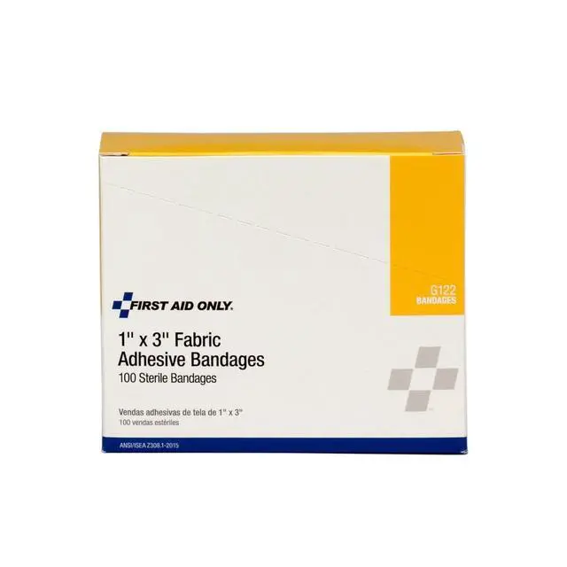 Alt view image 2 of 5 - G122 1 x 3 Inch Fabric Bandages, First Aid Kit Refill Supplies for Business, Worksite, and Home, 100 Count