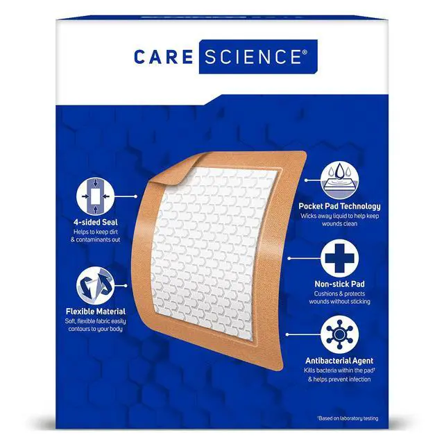 Alt view image 7 of 7 - Fabric Adhesive Pad Bandages, Extra Large, 3in x 4in, 30 Count