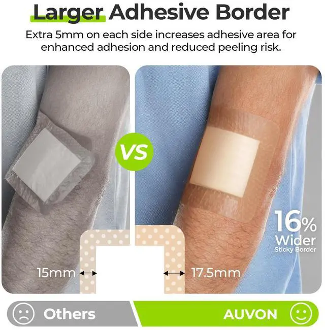 Alt view image 3 of 7 - 3" x 3" Silicone Foam Dressing with Large Adhesive Border, 10 Packs