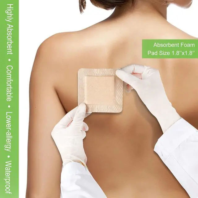 Alt view image 3 of 7 - Silicone Foam Dressing with Border 3"x3", 10 Pack for Bed Sores