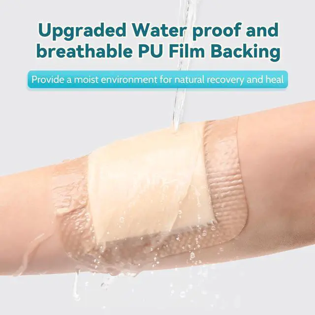 Alt view image 3 of 7 - 20 Pack Silicone Foam Dressing 3"x3" Gentle Border, Waterproof Silicone Bandages for Wounds Care, Super Absorbent Wound Dressing, Bed Sore Patches, Self Adhesive Pressure Sore Pads