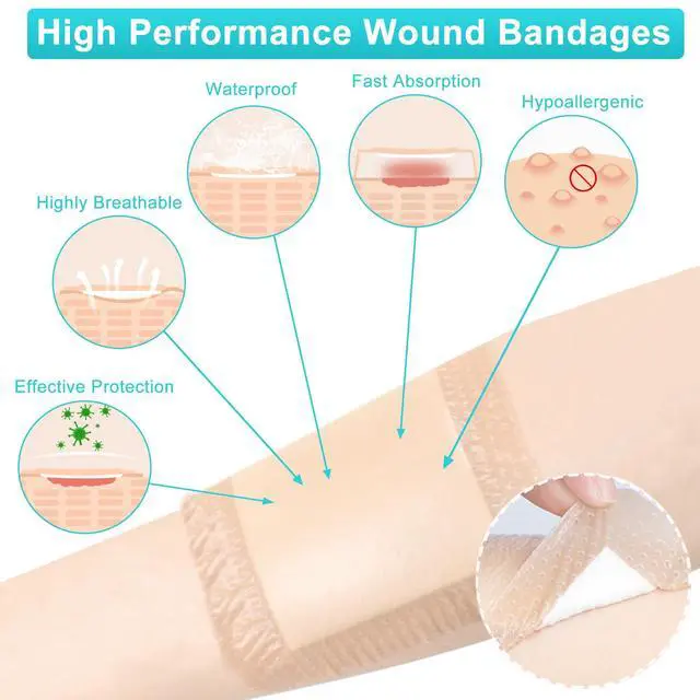 Alt view image 3 of 7 - Silicone Foam Dressing 3"x3", Waterproof Absorbent Wound Dressing Bandages for Wound Care,10 Pack Wound Silicone Large Bandages