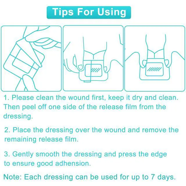 Alt view image 5 of 7 - Silicone Foam Dressing 3"x3", Waterproof Absorbent Wound Dressing Bandages for Wound Care,10 Pack Wound Silicone Large Bandages