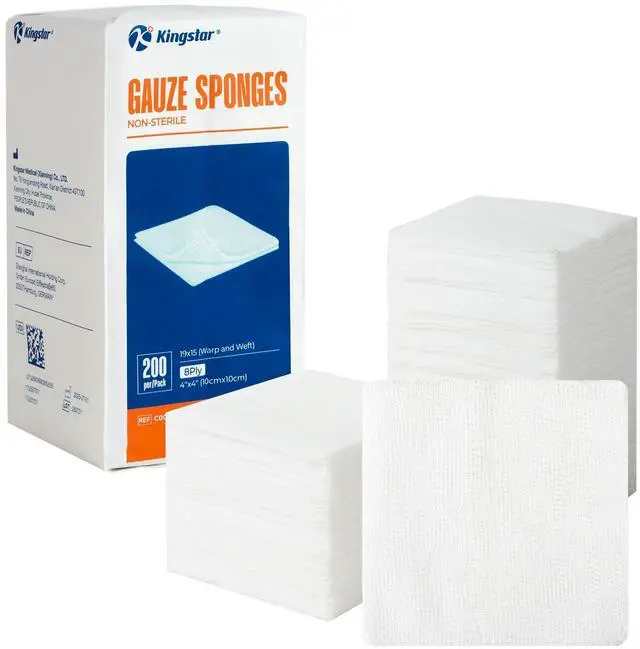 Main image of 200 Count 4x4 Inch Gauze Sponges 8-Ply
